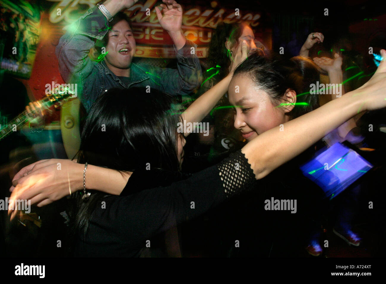 Young women having fun in a club Stock Photo