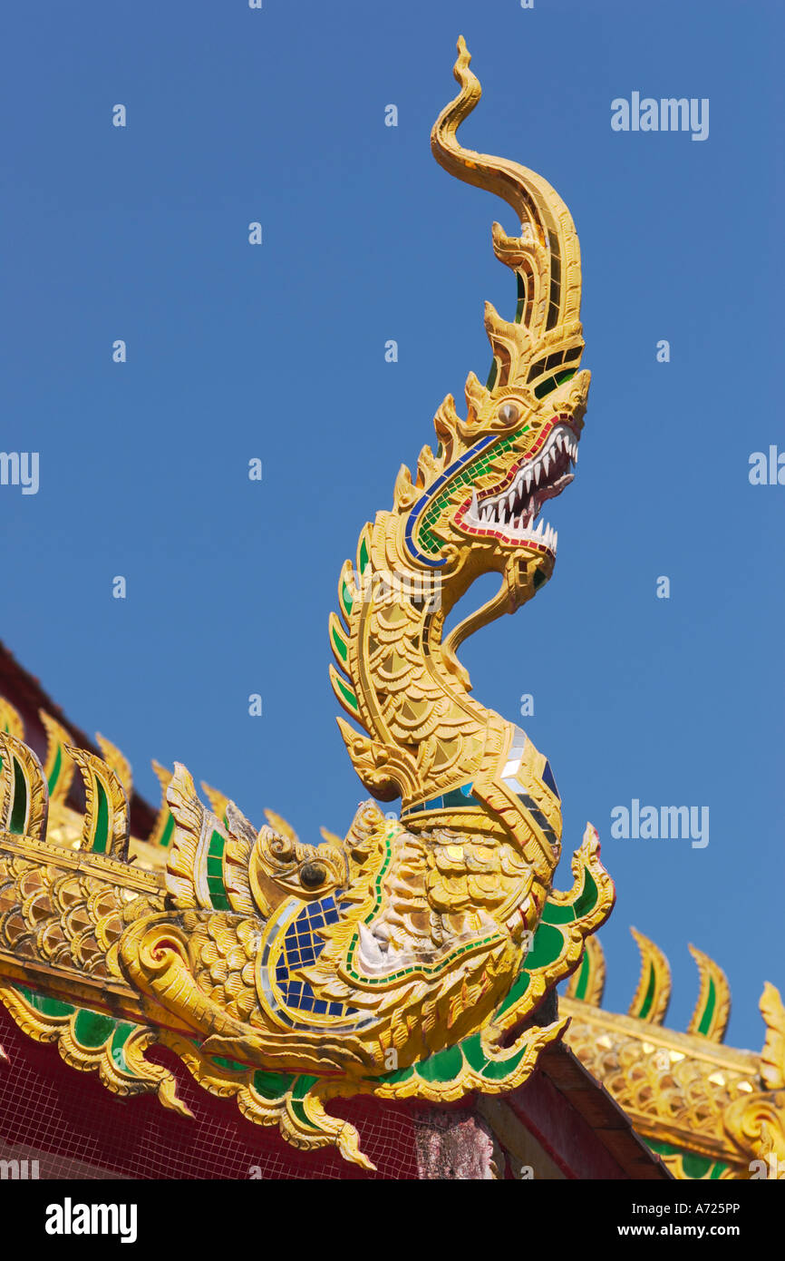 Naga finial. Wat Chetawan, Chiang Mai, Thailand. Stock Photo