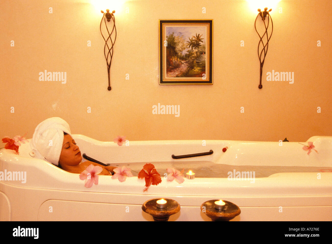 Jamaica, Ocho Rios, Beaches Royal Plantation, massage Stock Photo Alamy