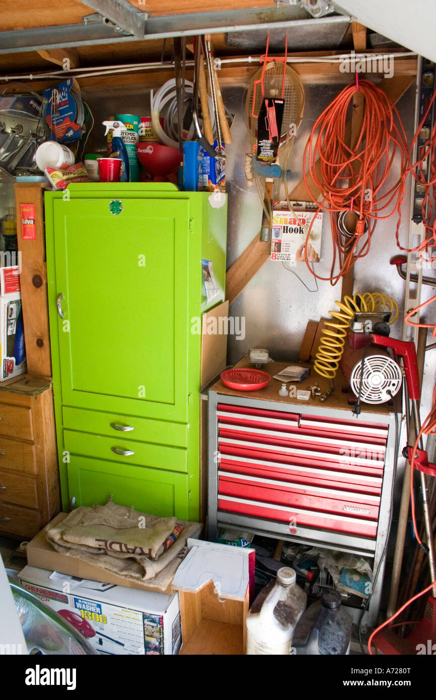 Cabinets And Tools Filling A Garage Workshop Campbellsport Stock