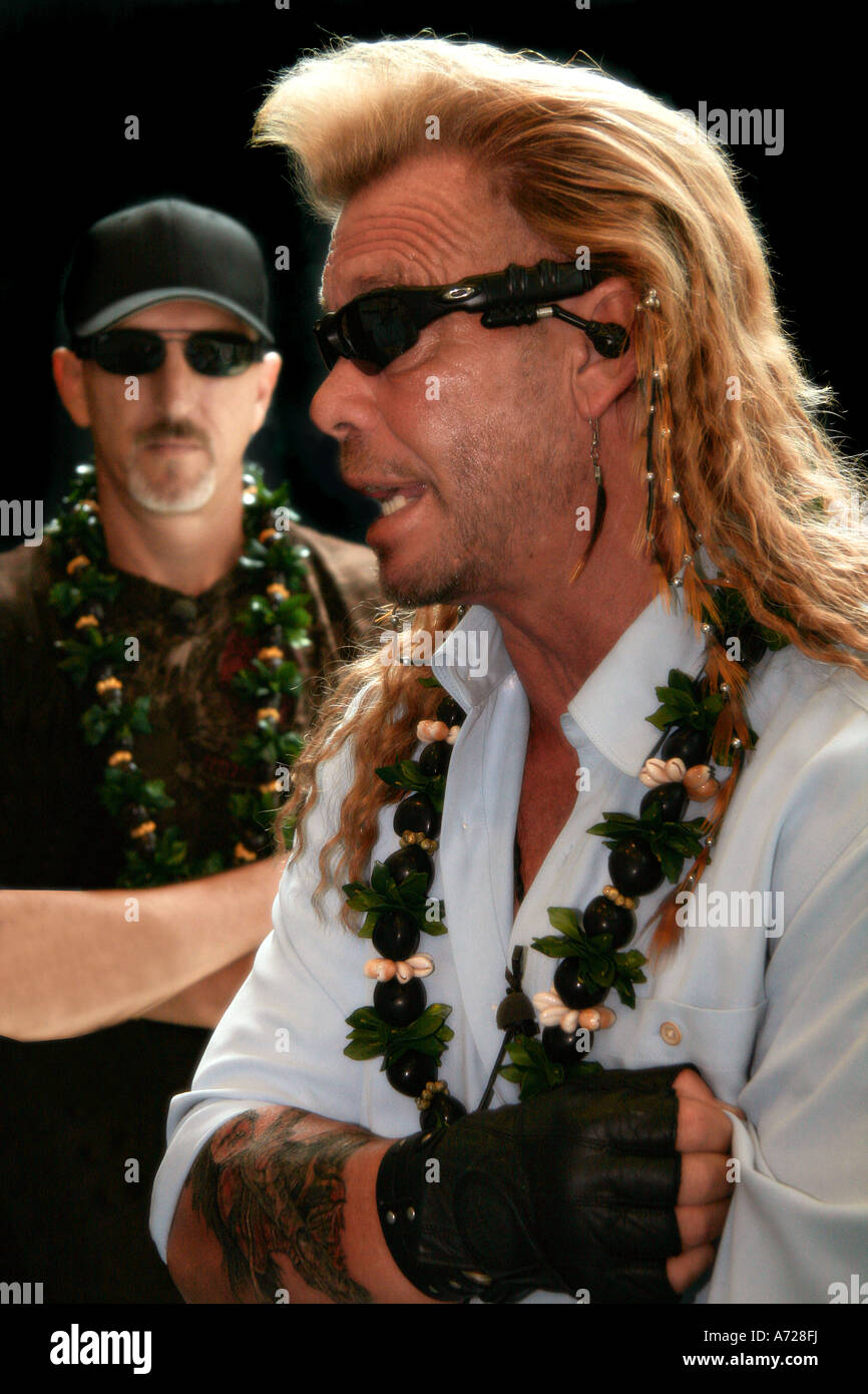Bounty hunter and star of reality A&E TV show Duane Dog Chapman. Tim Chapman  in background Stock Photo - Alamy