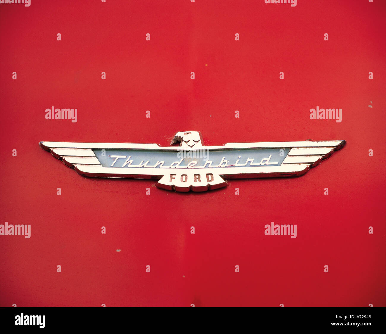 1957 Ford Thunderbird logo in the United States Stock Photo