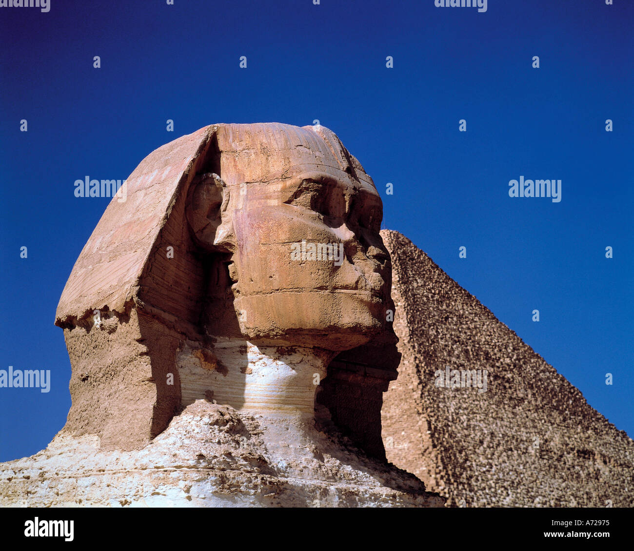 The Sphynx and The Pyramid of Cheops in Giza Cairo Egypt Stock Photo ...