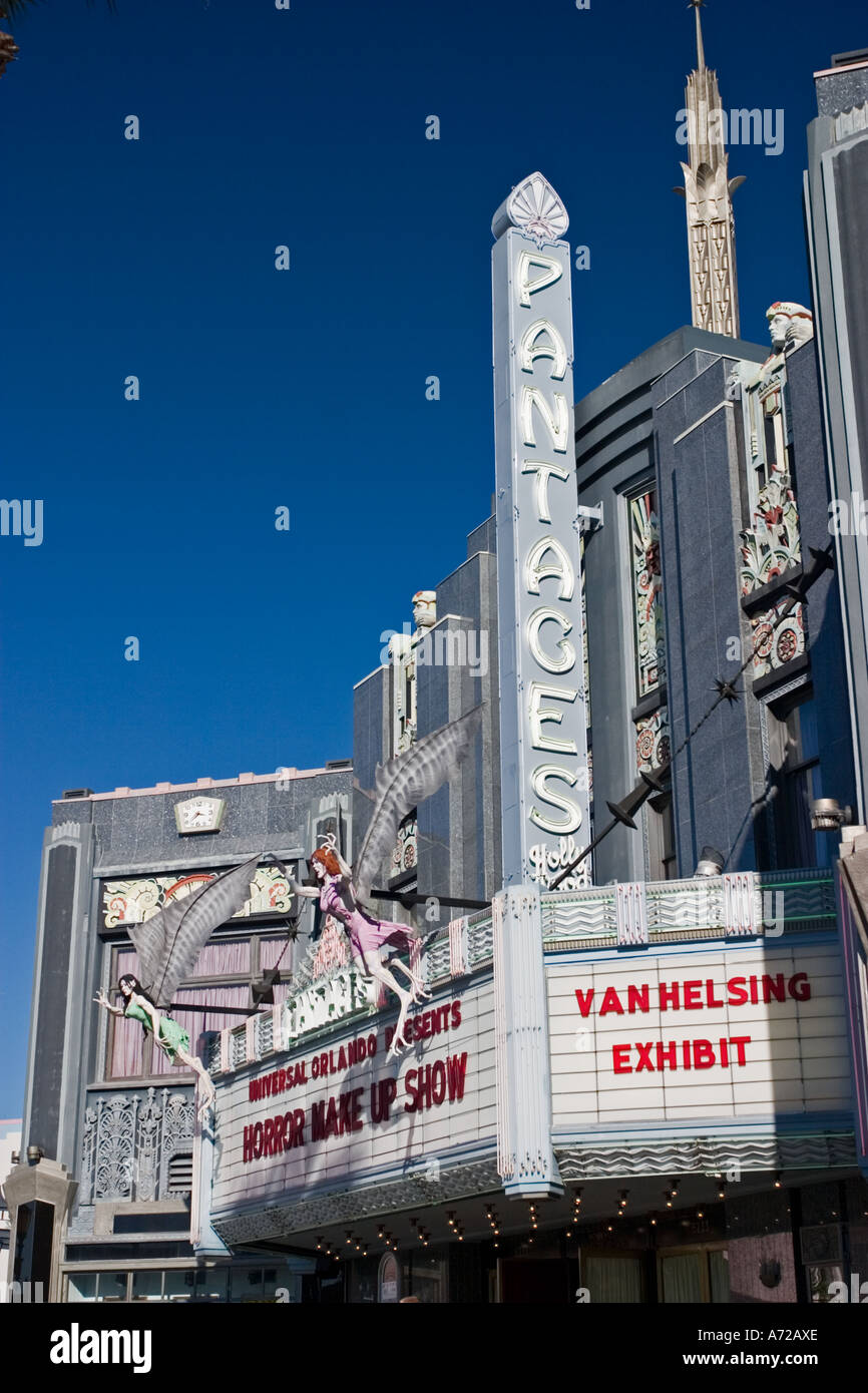 Pantages theater marquee Hollywood set Universal Studios Orlando Stock
