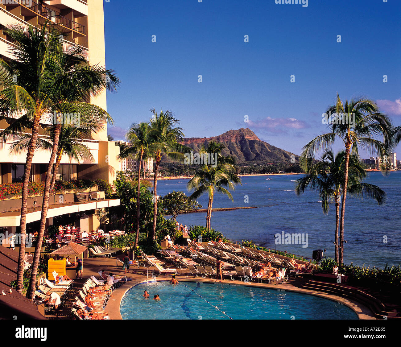 Waikiki Beach and Diamond Head in Honolulu Oahu Hawaii Stock Photo - Alamy