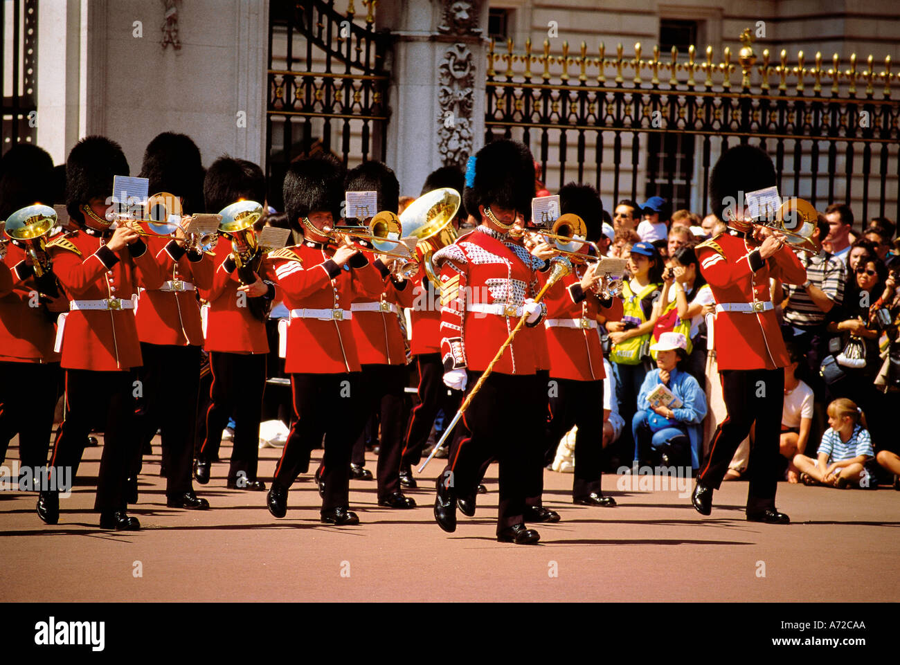 Changing the Guards at Buckingham Palace Residence of the Queen London United Kingdom Great Britain Stock Photo