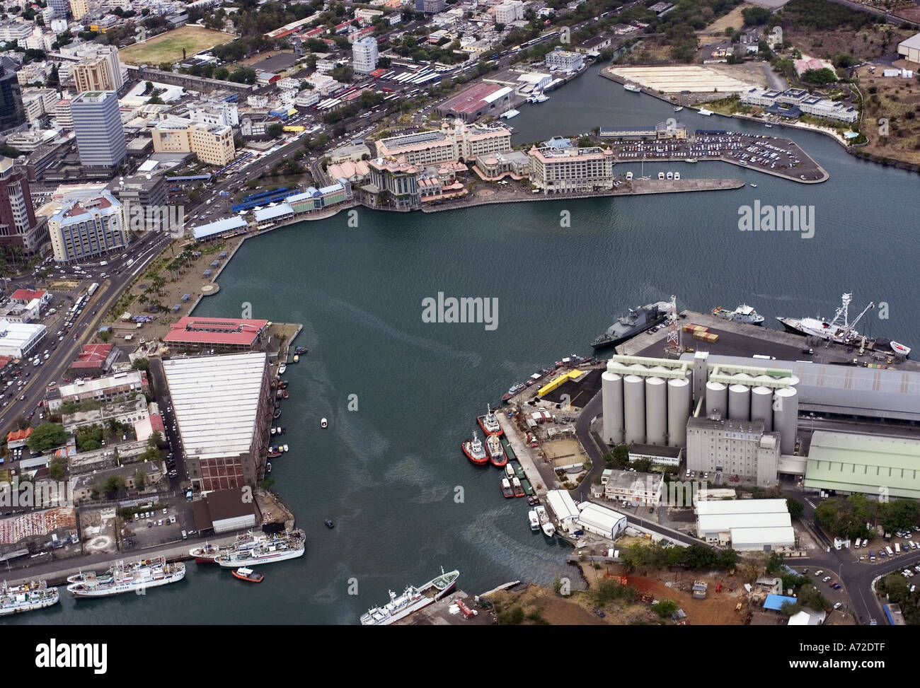 aerial view of Port louis harbour Stock Photo Alamy