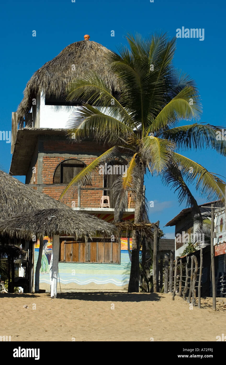 Zipolite cabanas Oaxaca Mexico Stock Photo Alamy