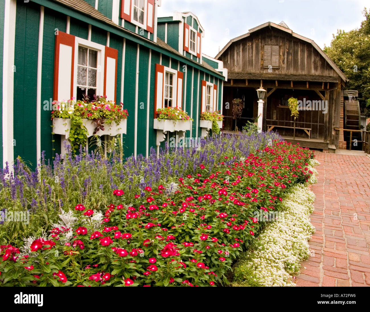 Dutch architecture in the Pella Historical Village, Pella IA Stock