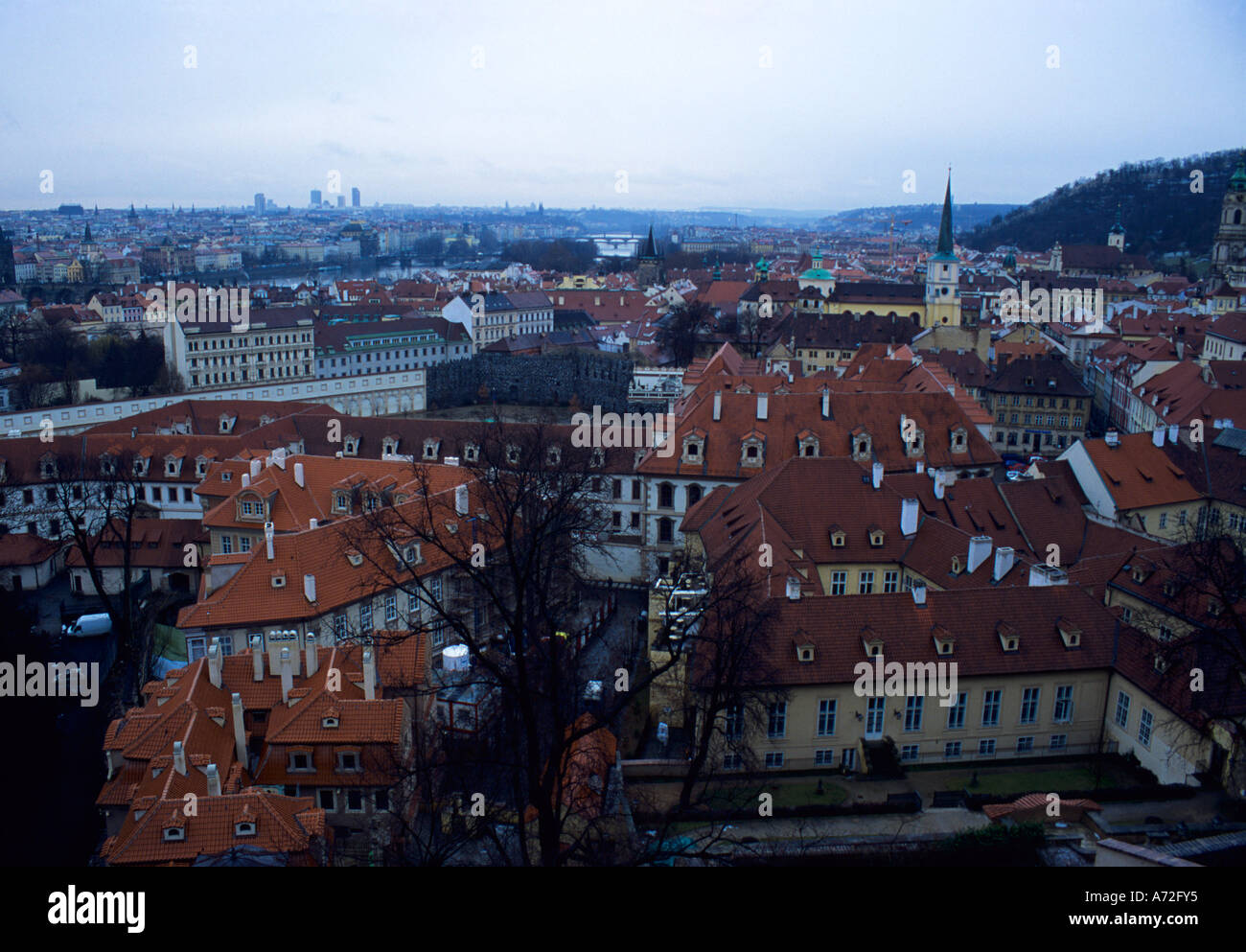 Rooftops surrounding Prague Castle Prague Czech Republic Stock Photo