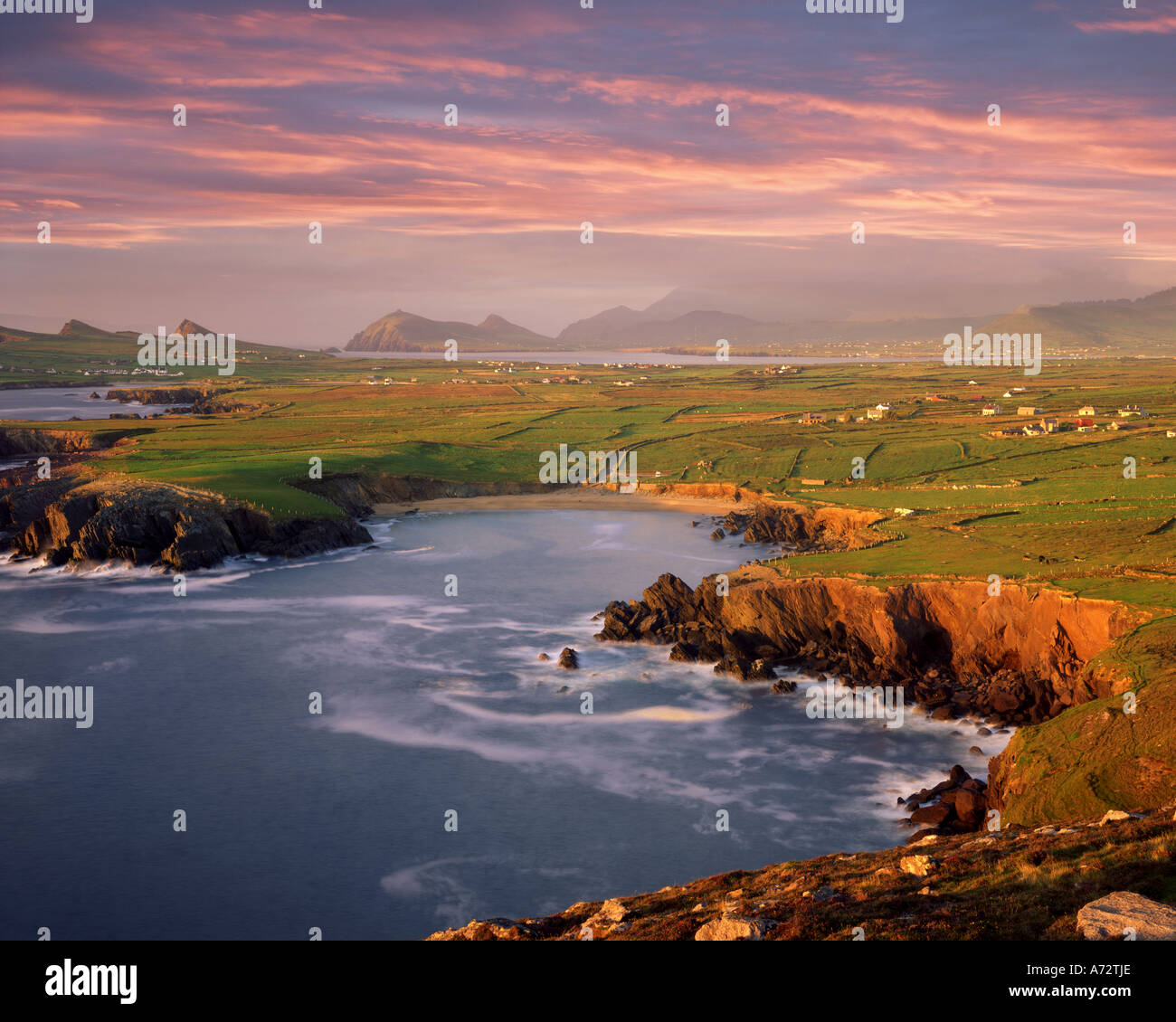 IE - CO. KERRY:  Ballyferriter Bay on Dingle Peninsula seen from Clougher Head Stock Photo