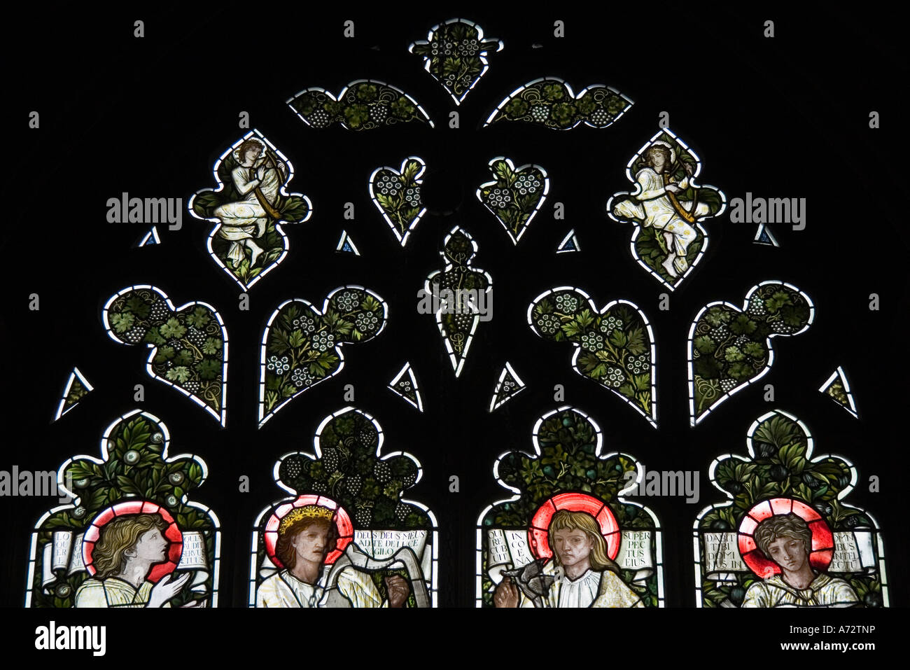 Saints and apostles stained glass window at Christ Church Cathedral