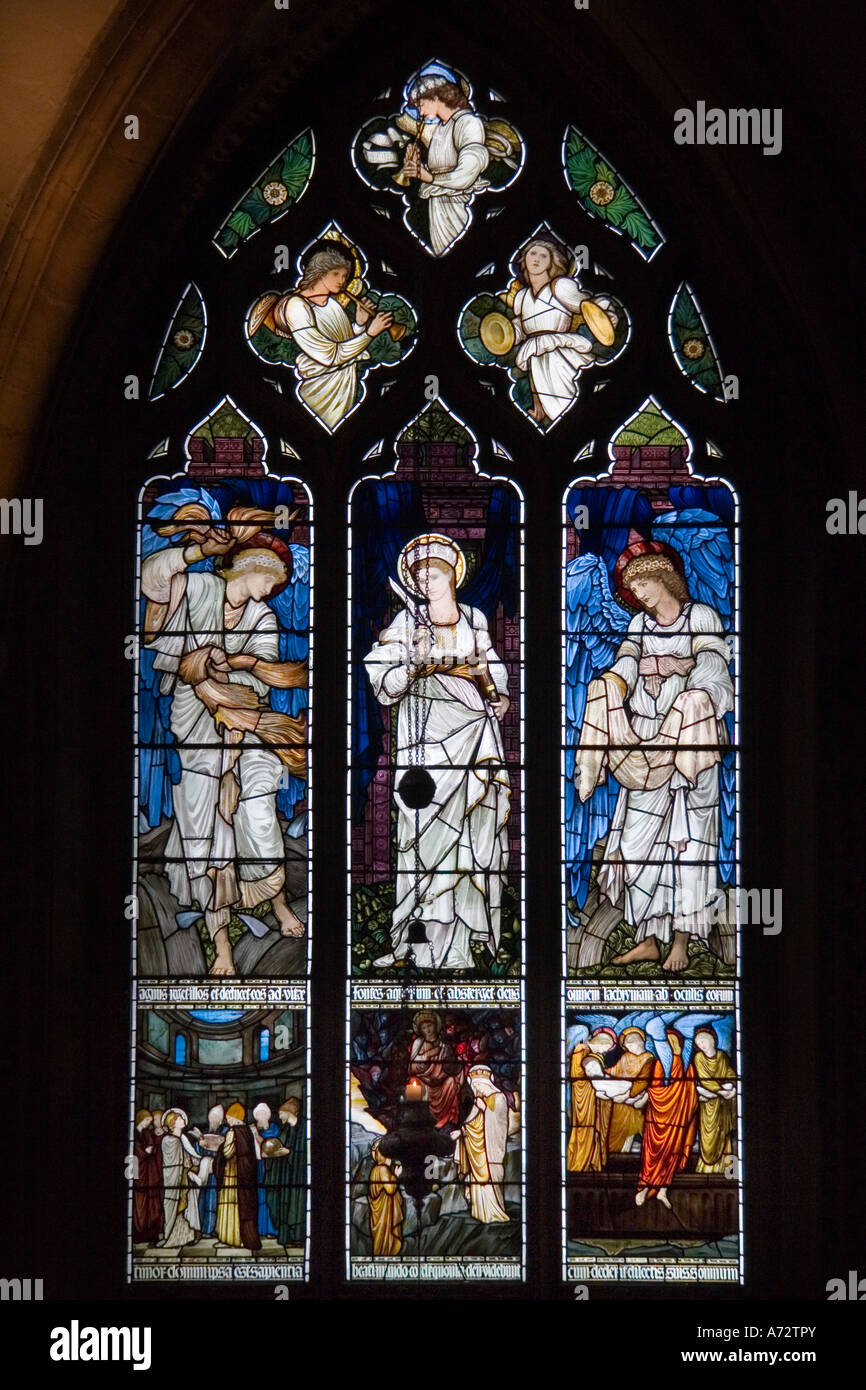 Stained glass window at Christ Church College Cathedral Oxford Stock Photo