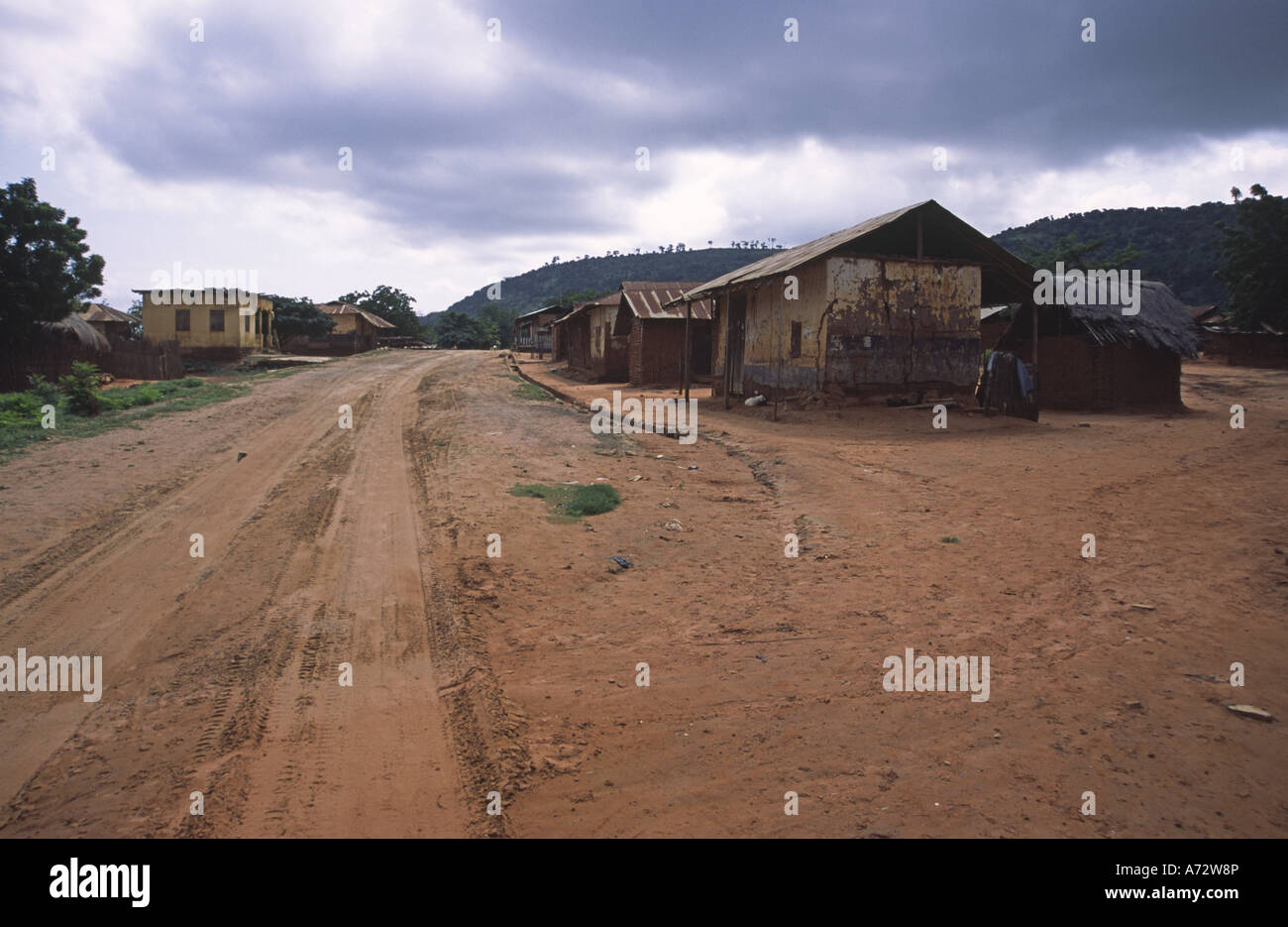 Small village north of Accra, Ghana, West Africa Stock Photo