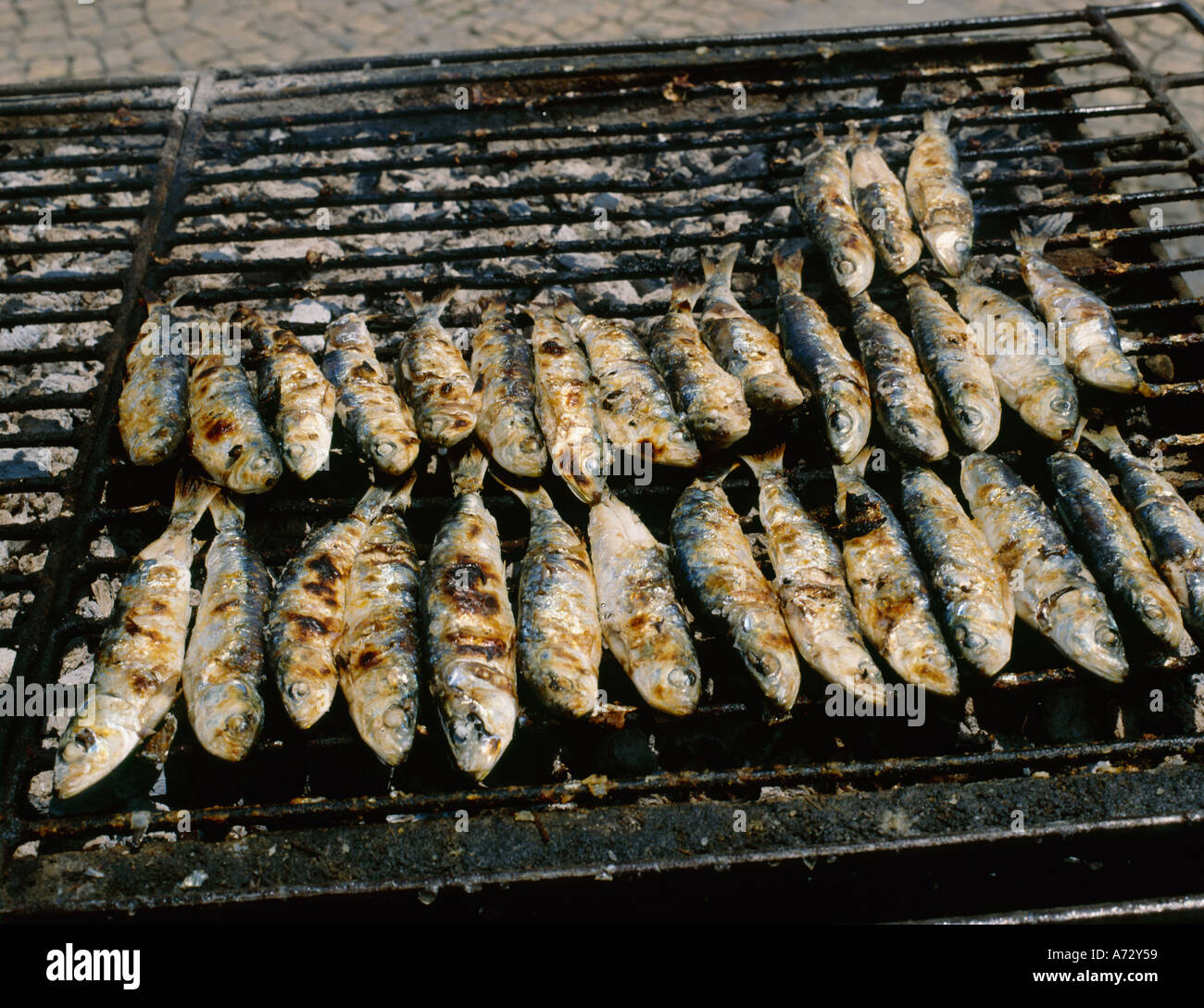 Grilled Sardines Portimao Algarve Portugal Stock Photo Alamy