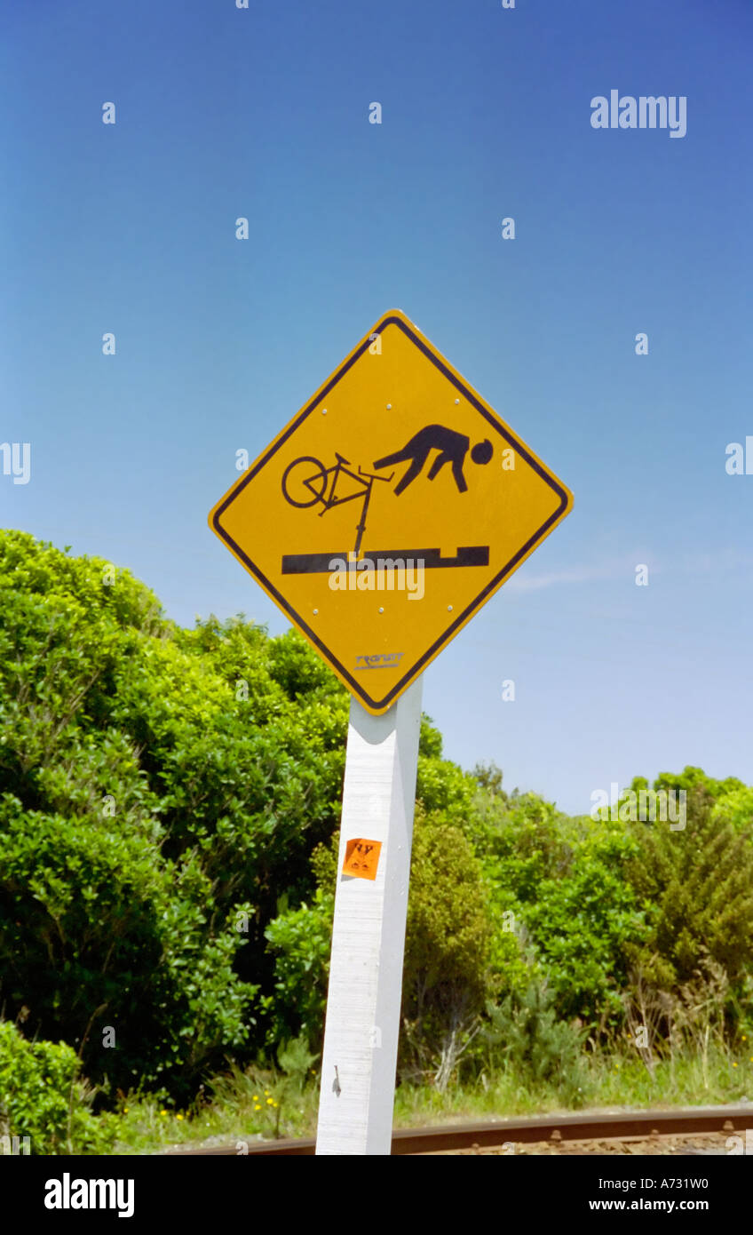 Nz Cyclist Use Ramp Sign Train road sign new zealand hi-res stock photography and images - Alamy