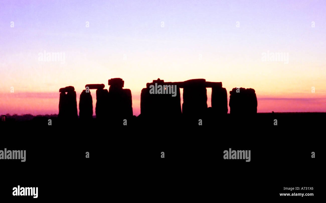 Stonehenge at sunset Wiltshire UK Stock Photo