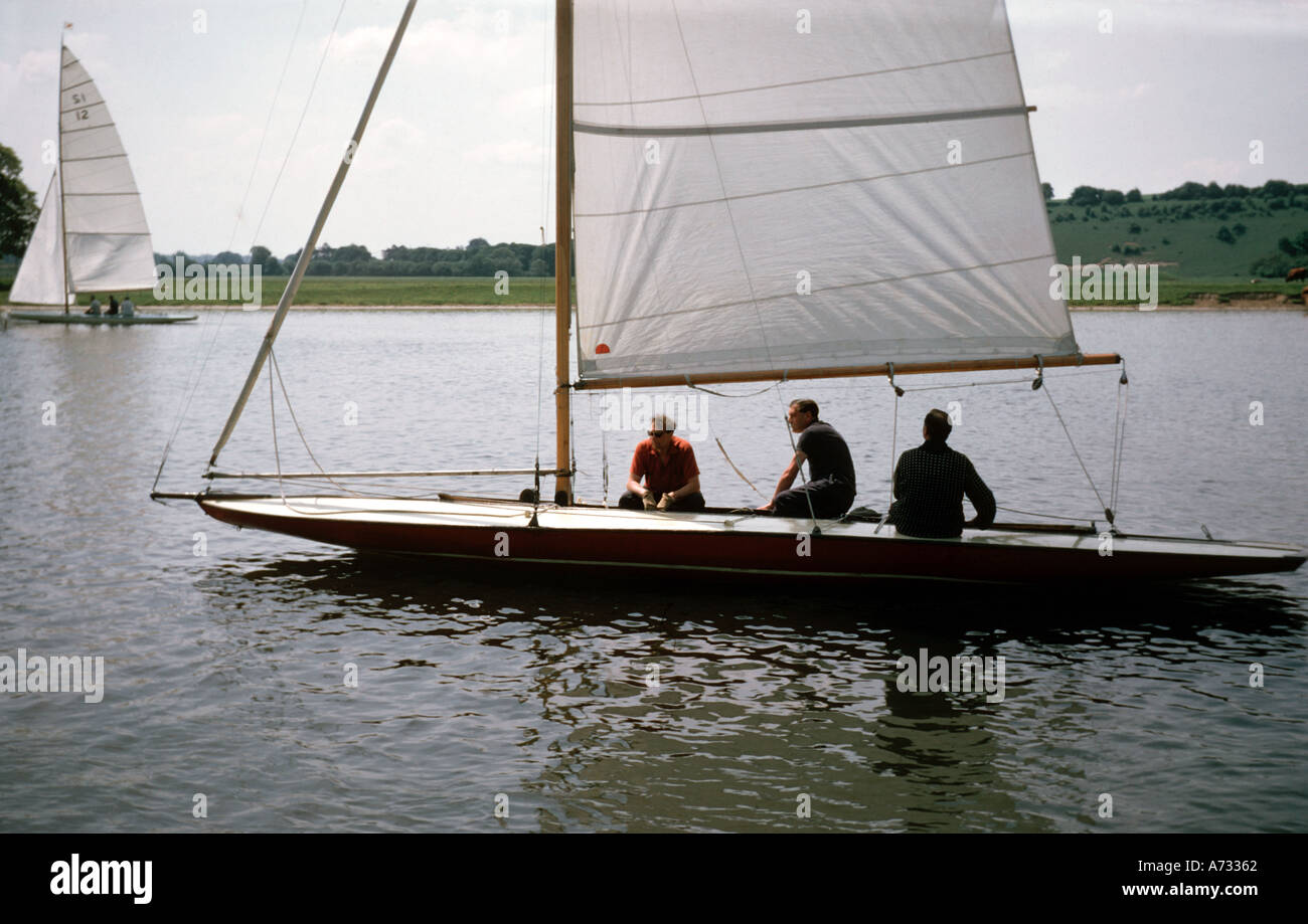 Thames Rater dinghy racing at the Upper Thames Sailing Club Summer 1968