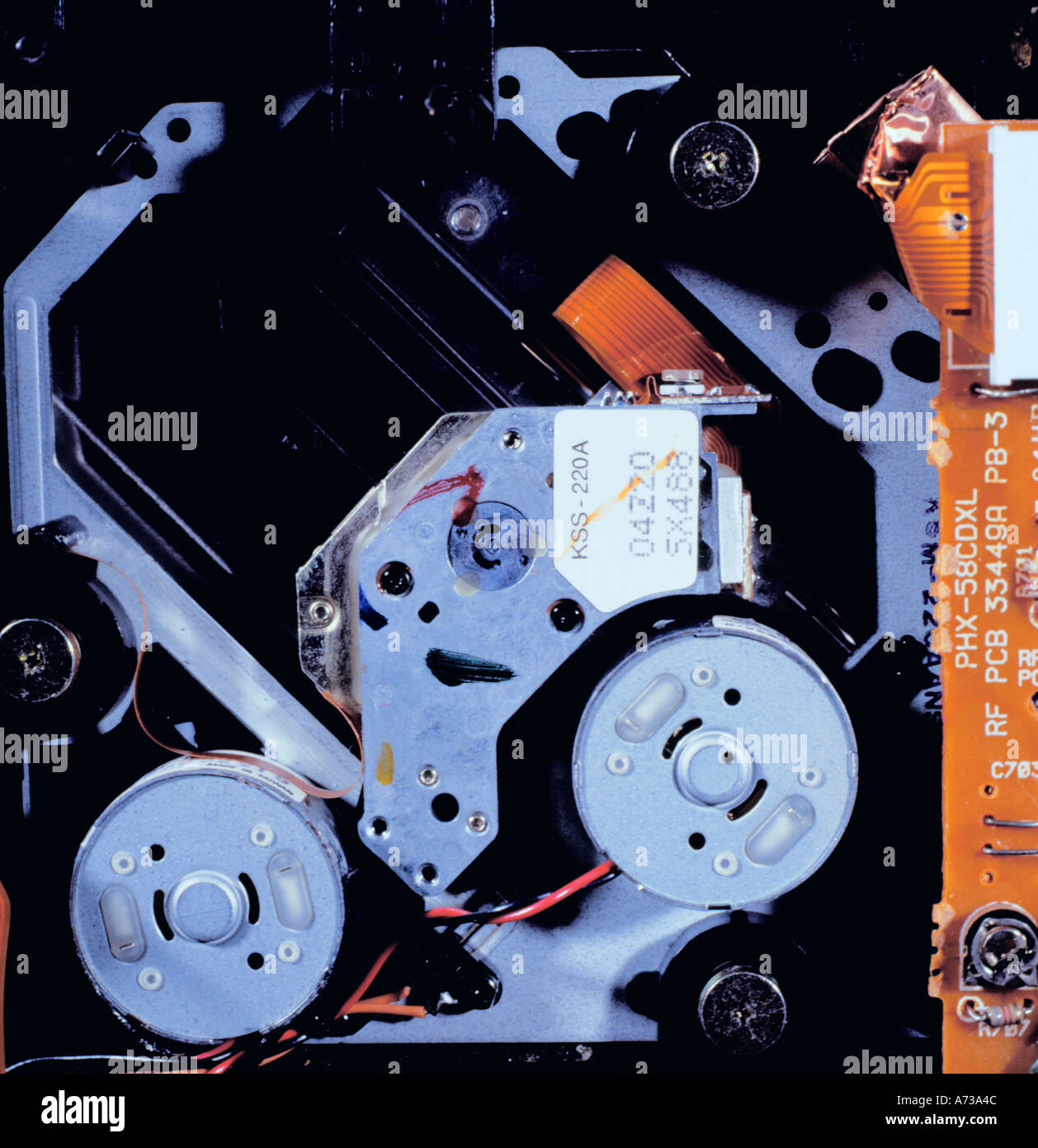 Inside a CD (compact disc) player laser control mechanism, seen from below  Stock Photo - Alamy