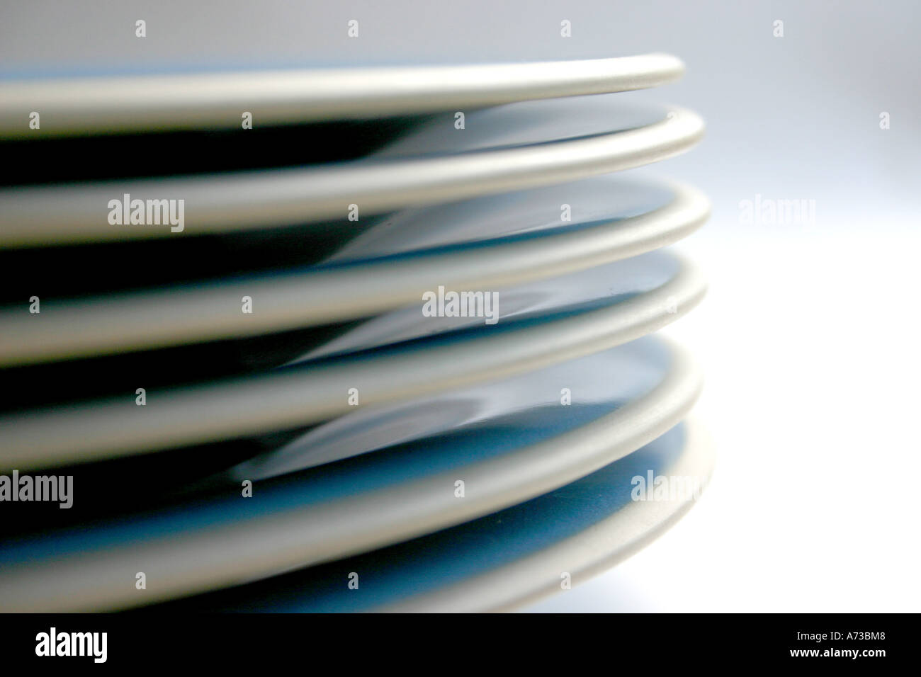 Stack of Habitat Blue Loft plates Stock Photo Alamy
