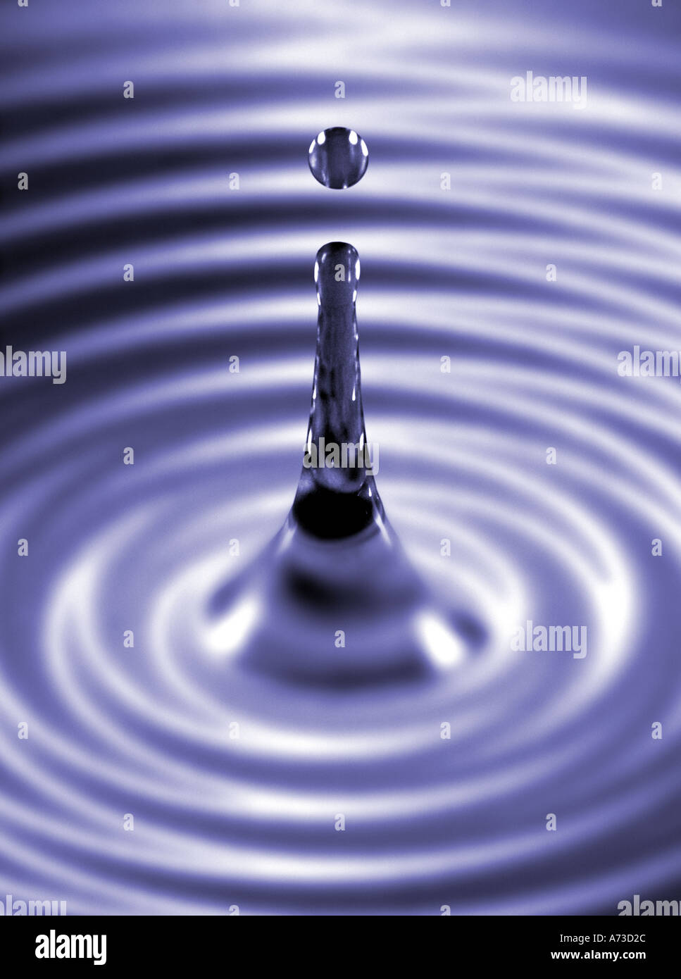 splash and doplet with water ripples Stock Photo