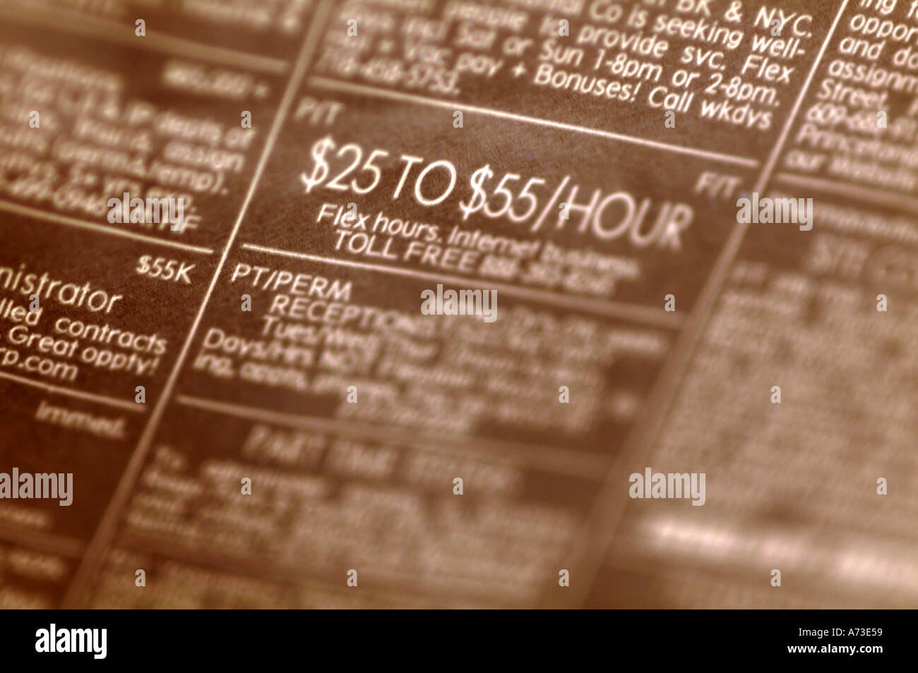 Close-up of the Classified Section of a newspaper Stock Photo - Alamy