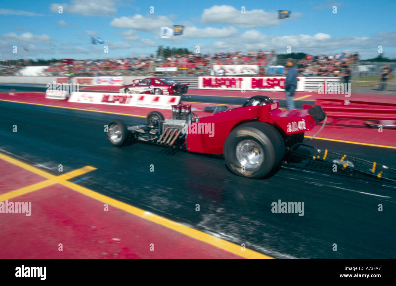 econo dragster drag racing competition strip race slick Stock Photo Alamy