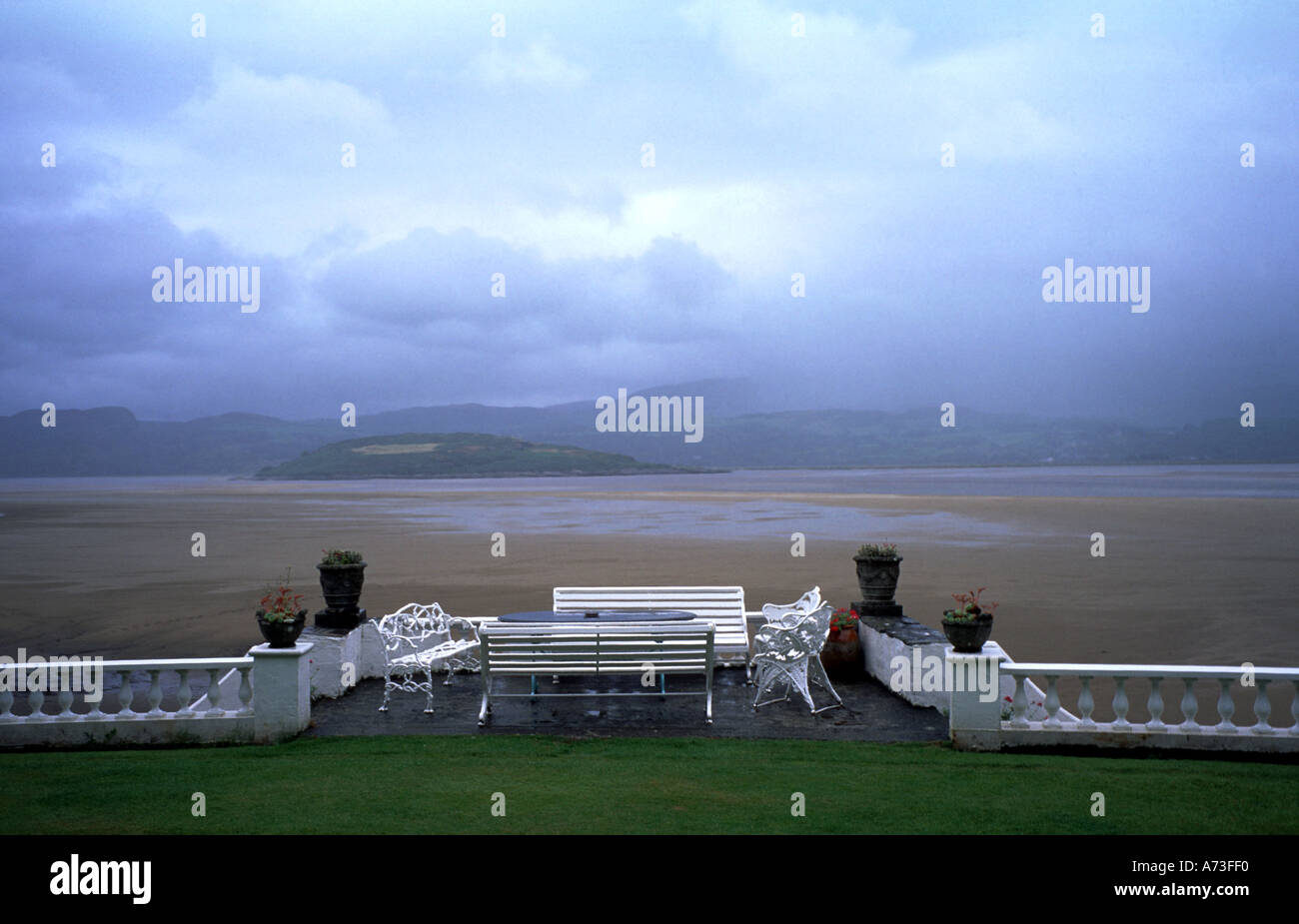 Terrace Portmeirion Pottery Wales Great Britain Stock Photo Alamy