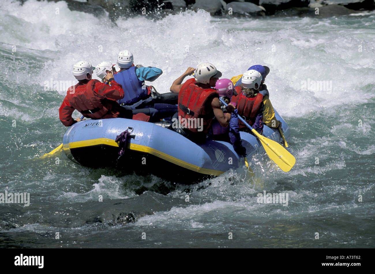 South America, Chile, Bio Bio River. Rafters Stock Photo - Alamy