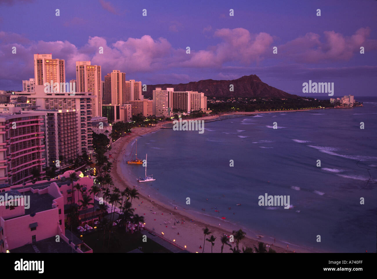 Waikiki Beach Waikiki Oahu Hawaii USA Stock Photo - Alamy