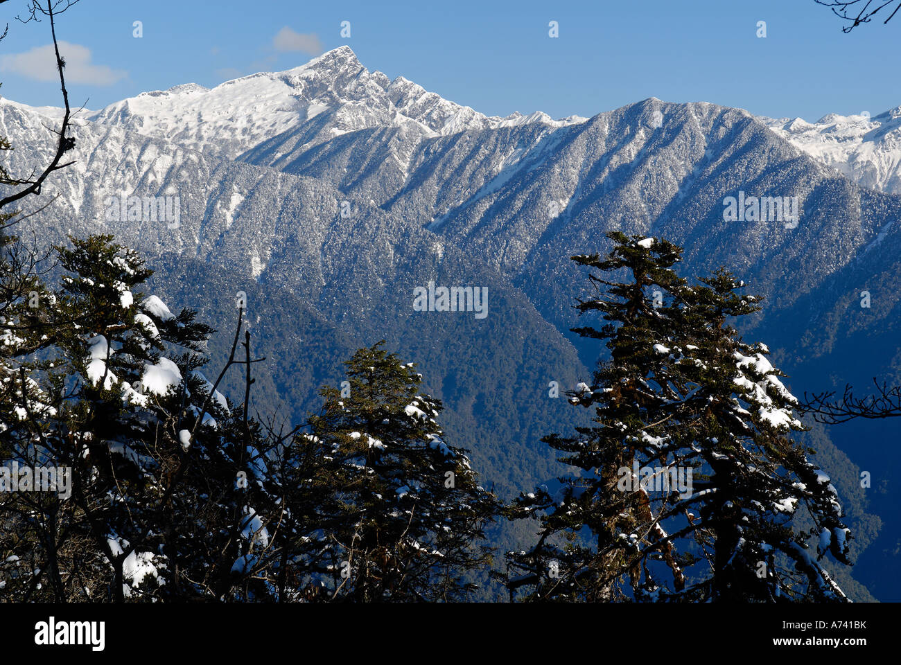 mountains at Phon Kan Razi National Park Kachin State northern Myanmar Stock Photo