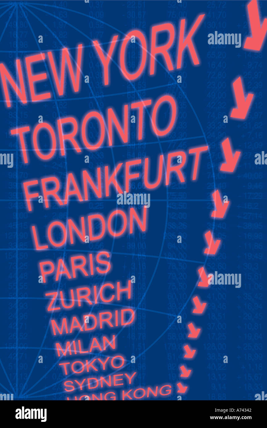 world markets down illustration Stock Photo Alamy