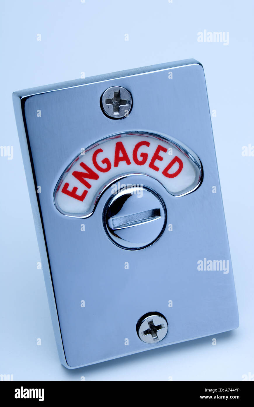 Toilet door engaged sign Stock Photo Alamy