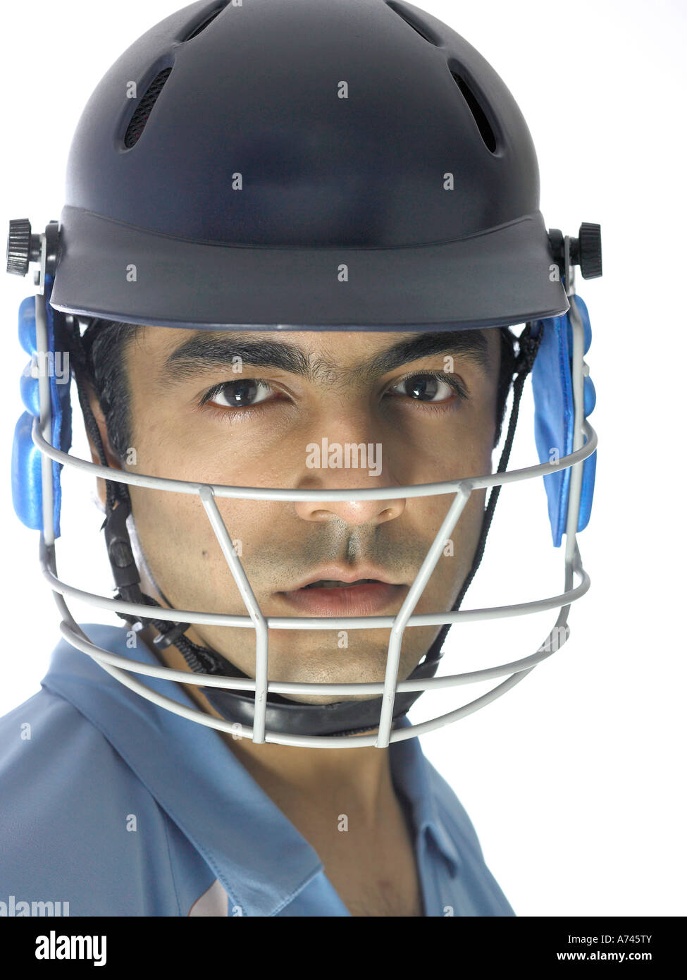 VDA 201841 Close ups of Indian batsman wore helmet ready for cricket