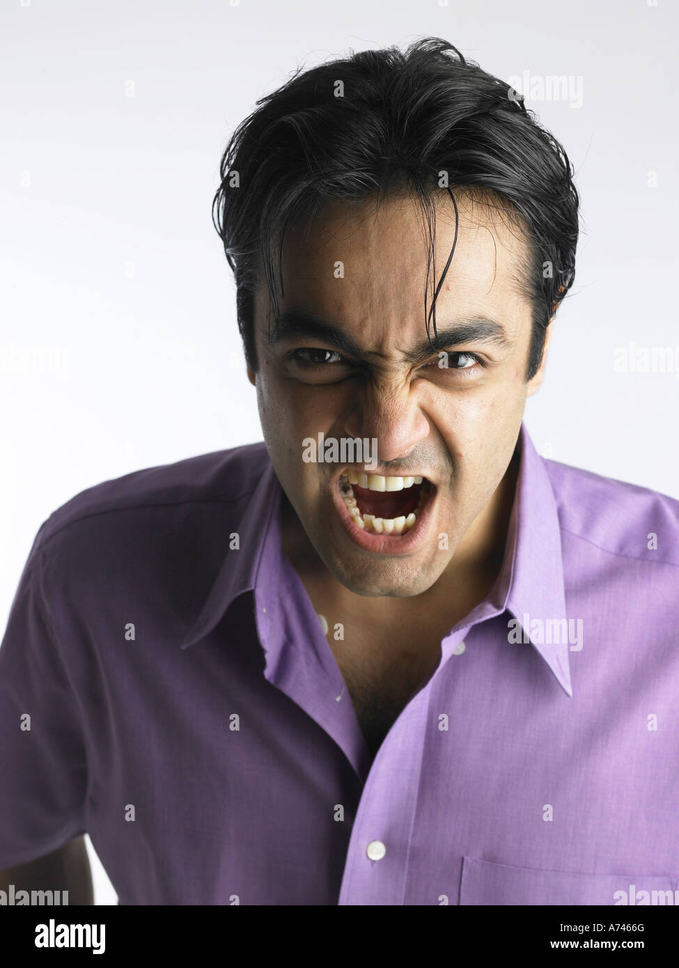 VDA 201939 Close up of South Asian Indian man showing frustrated facial expression MR 702A Stock Photo