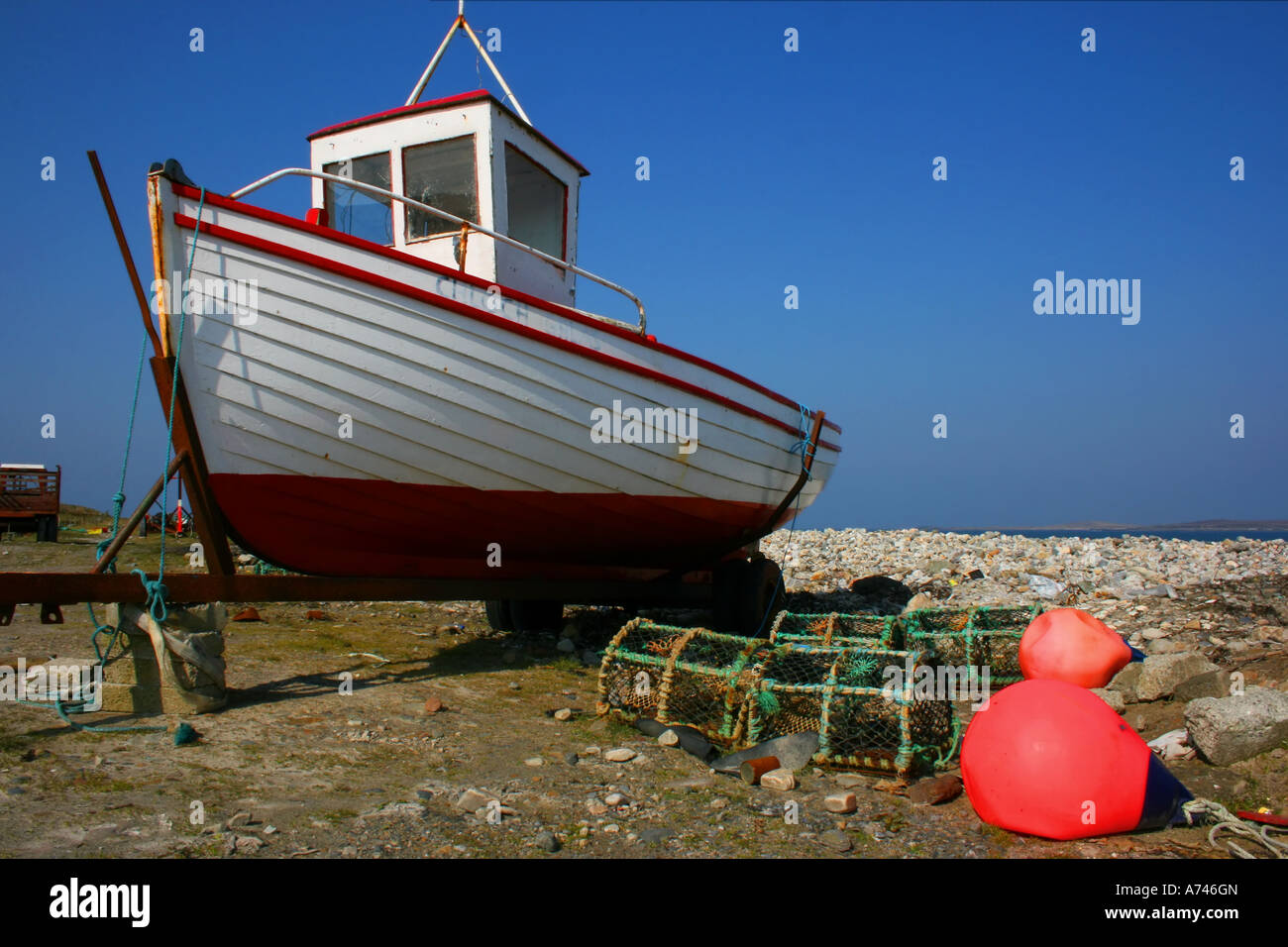 fishing boat at Meenlaragh, County Donegal, Republic of Ireland Stock Photo