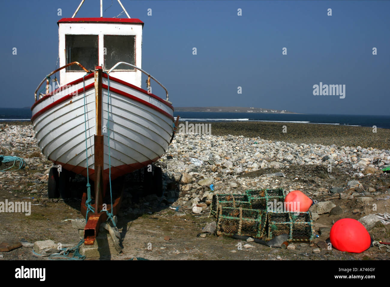 Fishing boat at Meenlaragh, County Donegal, Republic of Ireland Stock Photo