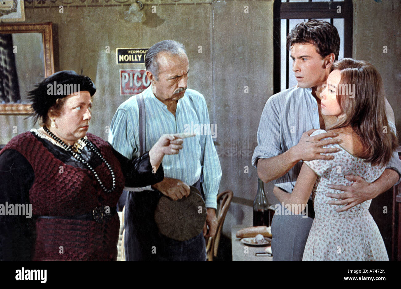 FANNY 1961 Warner/Mansfield film with  Horst Bucholtz and Leslue Caron at right Stock Photo