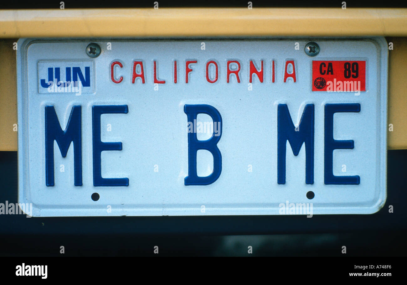 Vanity License Plate California Stock Photo Alamy