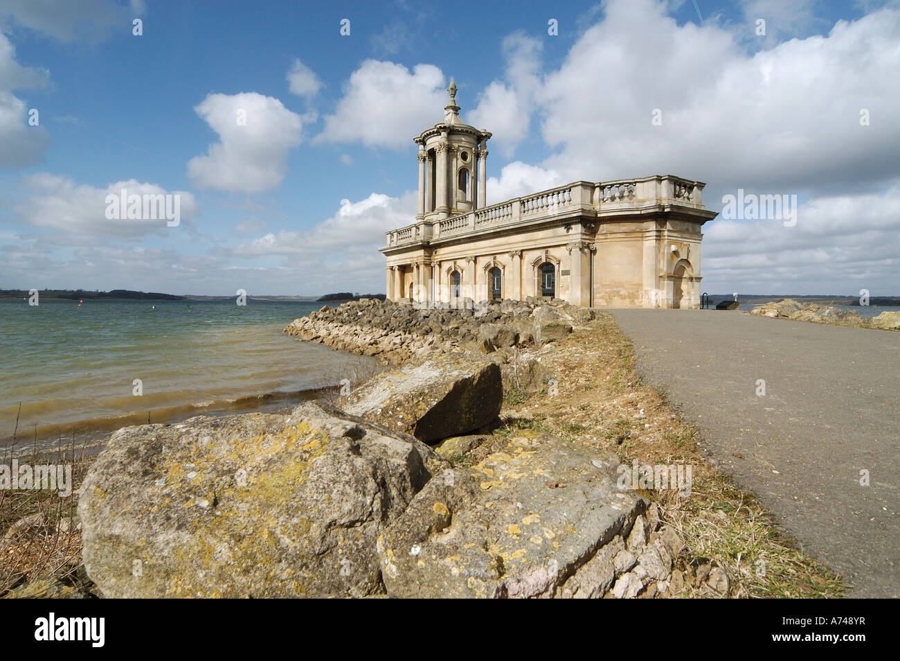 Normanton Church on the shores of Rutland Water reservoir in Rutland ...