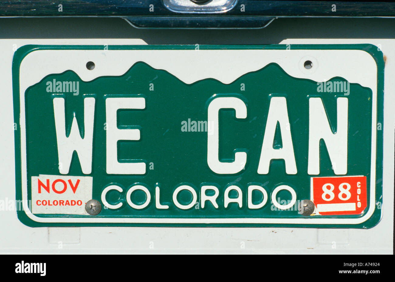 Vanity License Plate Colorado Stock Photo Alamy