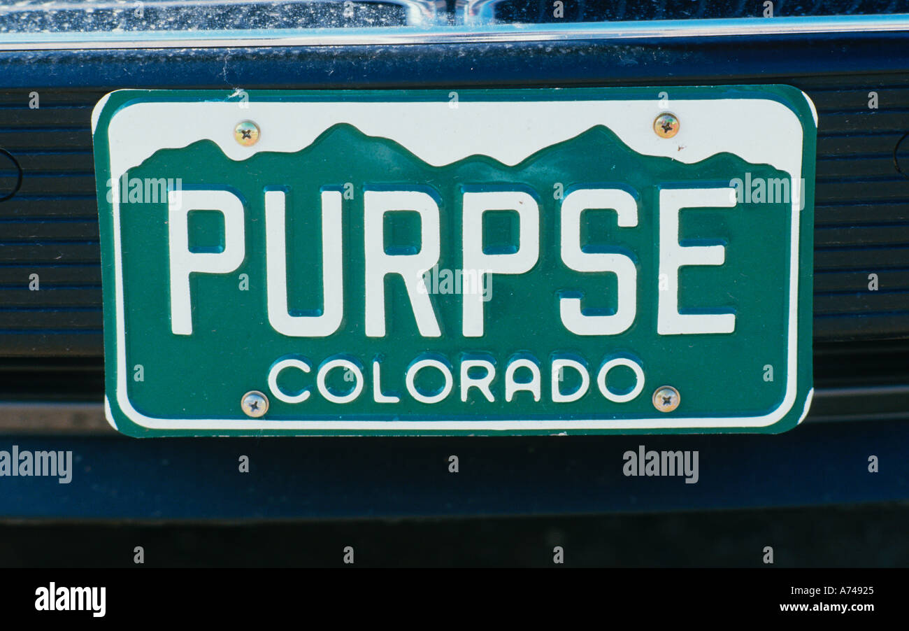 Vanity License Plate Colorado Stock Photo Alamy
