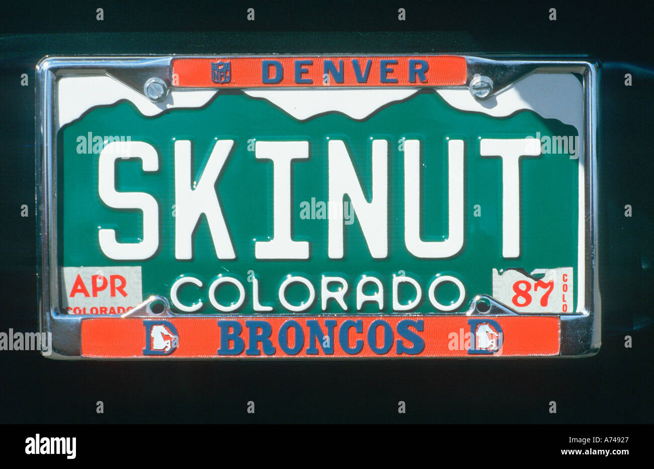 Vanity License Plate Colorado Stock Photo Alamy