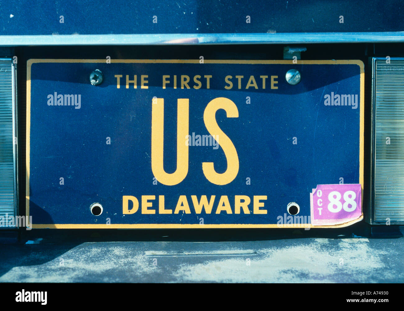 Vanity License Plate Delaware Stock Photo Alamy