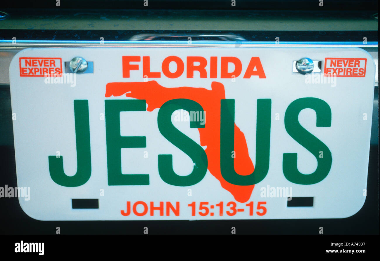 Vanity License Plate Florida Stock Photo Alamy