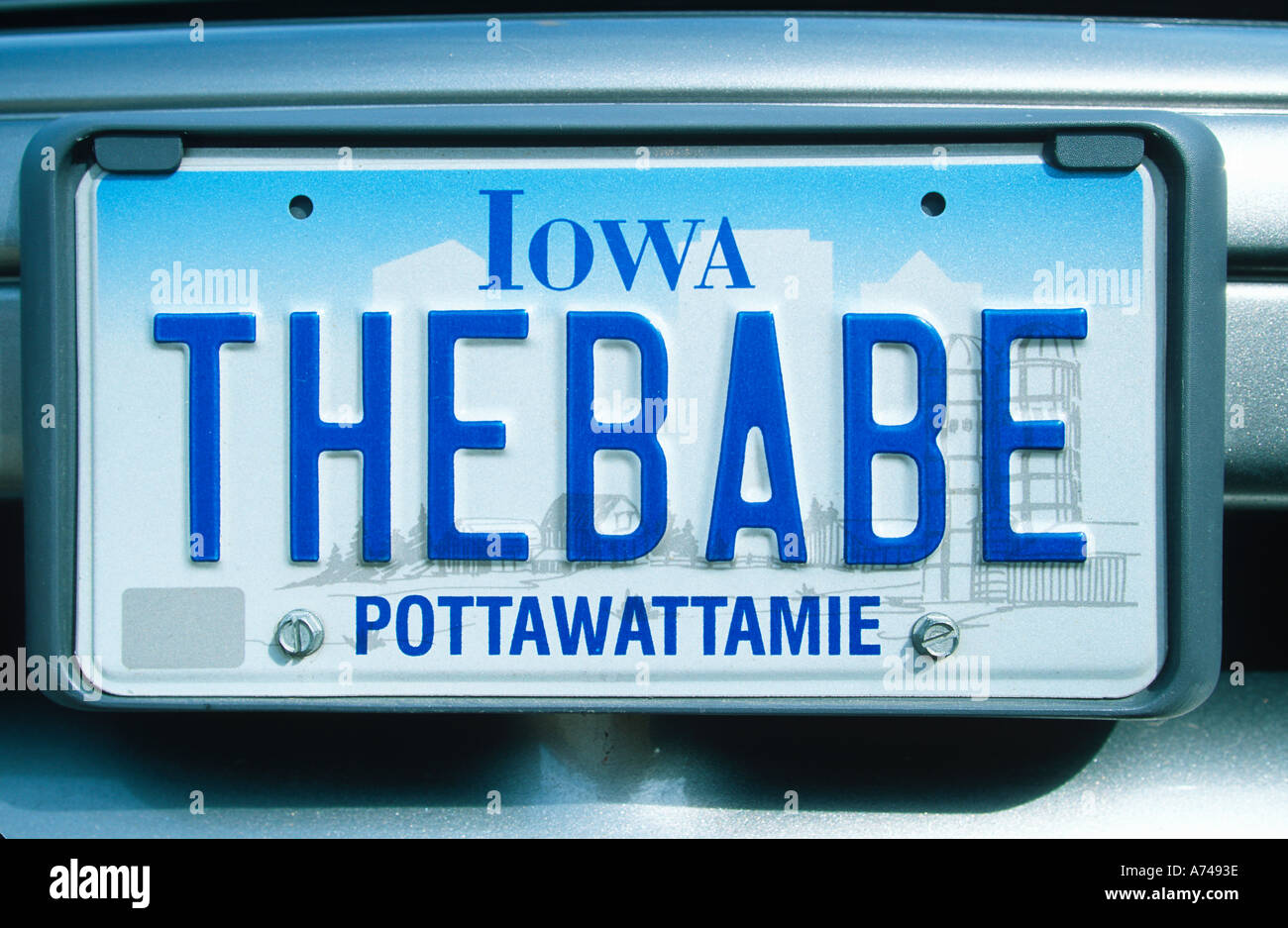 Vanity License Plate Iowa Stock Photo Alamy