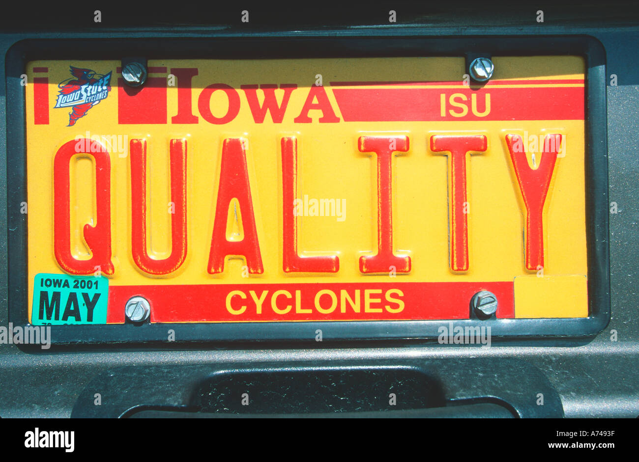 Vanity License Plate Iowa Stock Photo Alamy