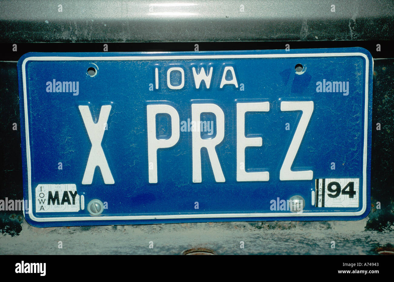 Vanity License Plate Iowa Stock Photo Alamy