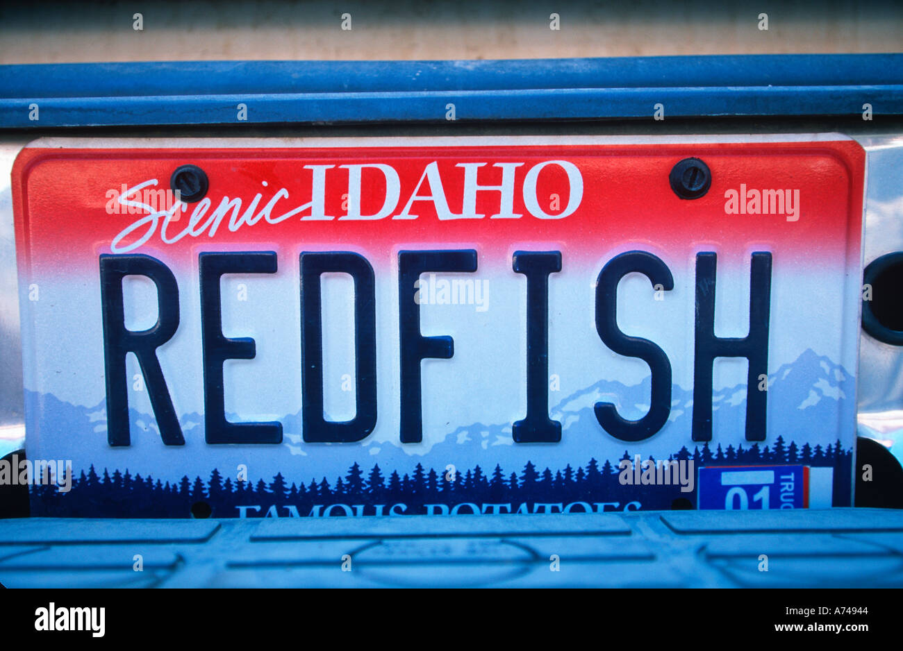Vanity License Plate Idaho Stock Photo Alamy