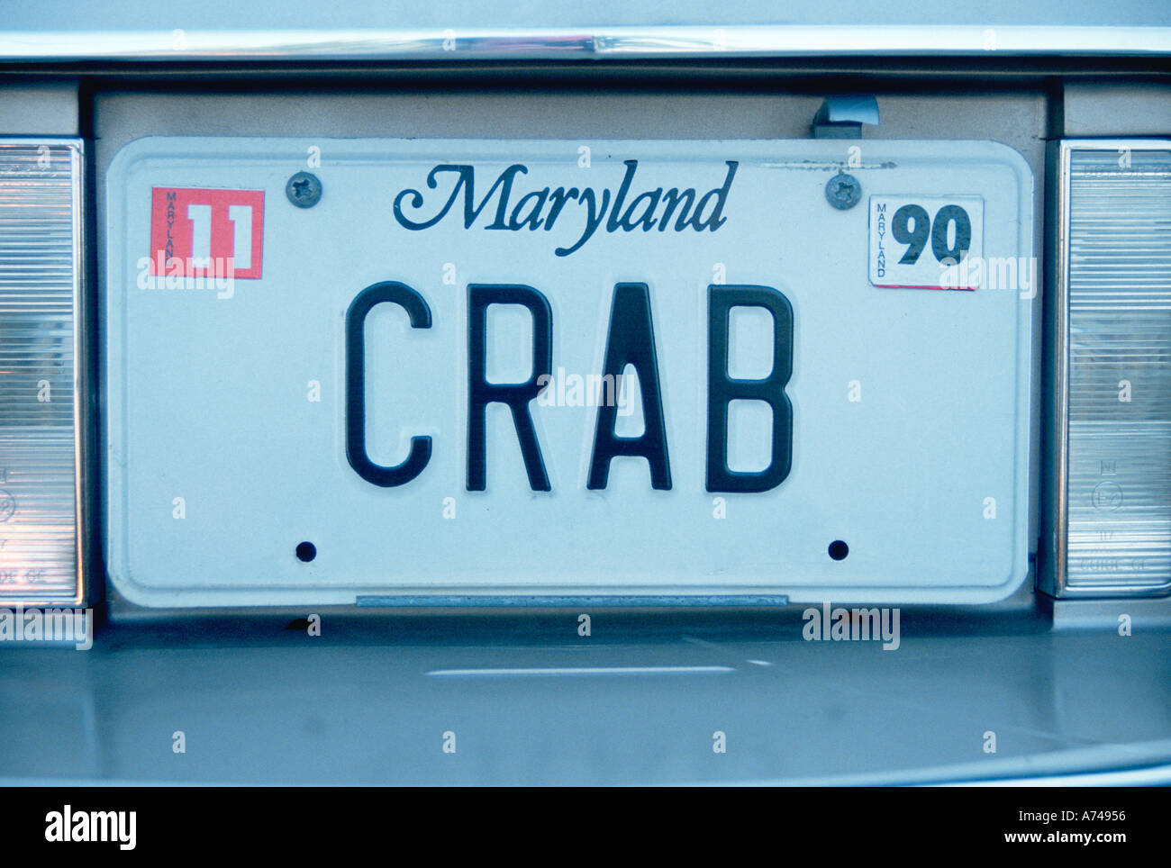 Vanity License Plate Maryland Stock Photo Alamy